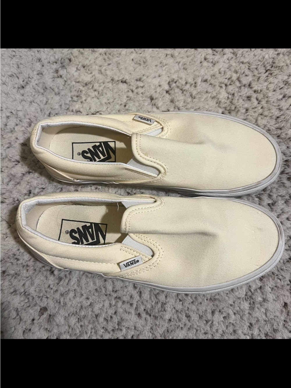 Vans Slip-On Canvas Sneakers in Cream